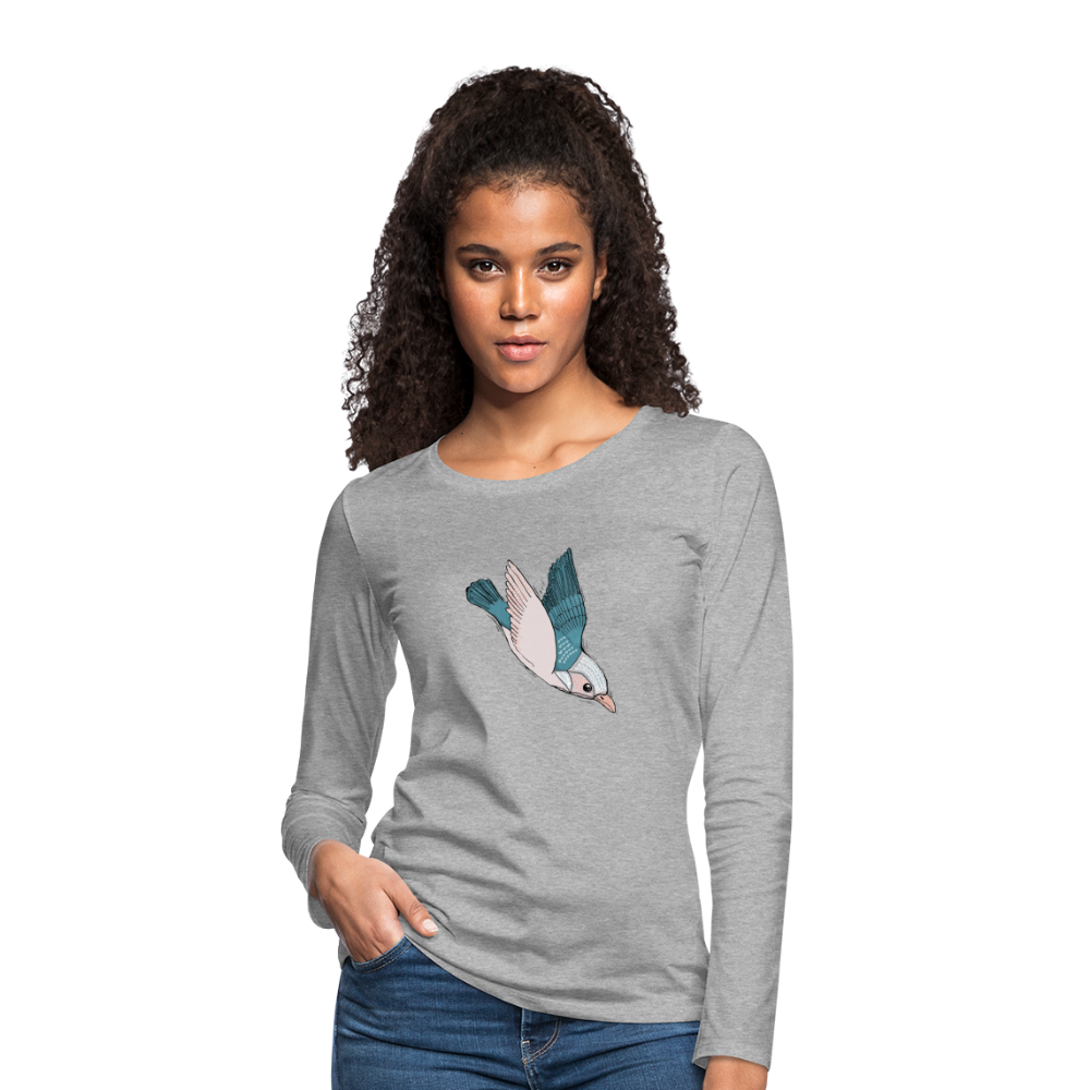 Frauen Premium Langarmshirt "Vogel im Sturzflug" - Hinter dem Mond