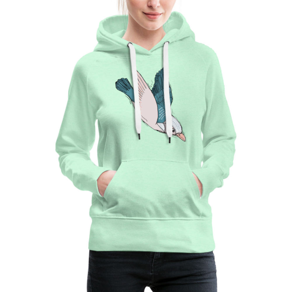 Frauen Premium Hoodie - "Vogel im Sturzflug" - Hinter dem Mond