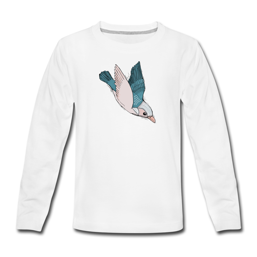 Teenager Premium Langarmshirt - "Vogel im Sturzflug" - Hinter dem Mond