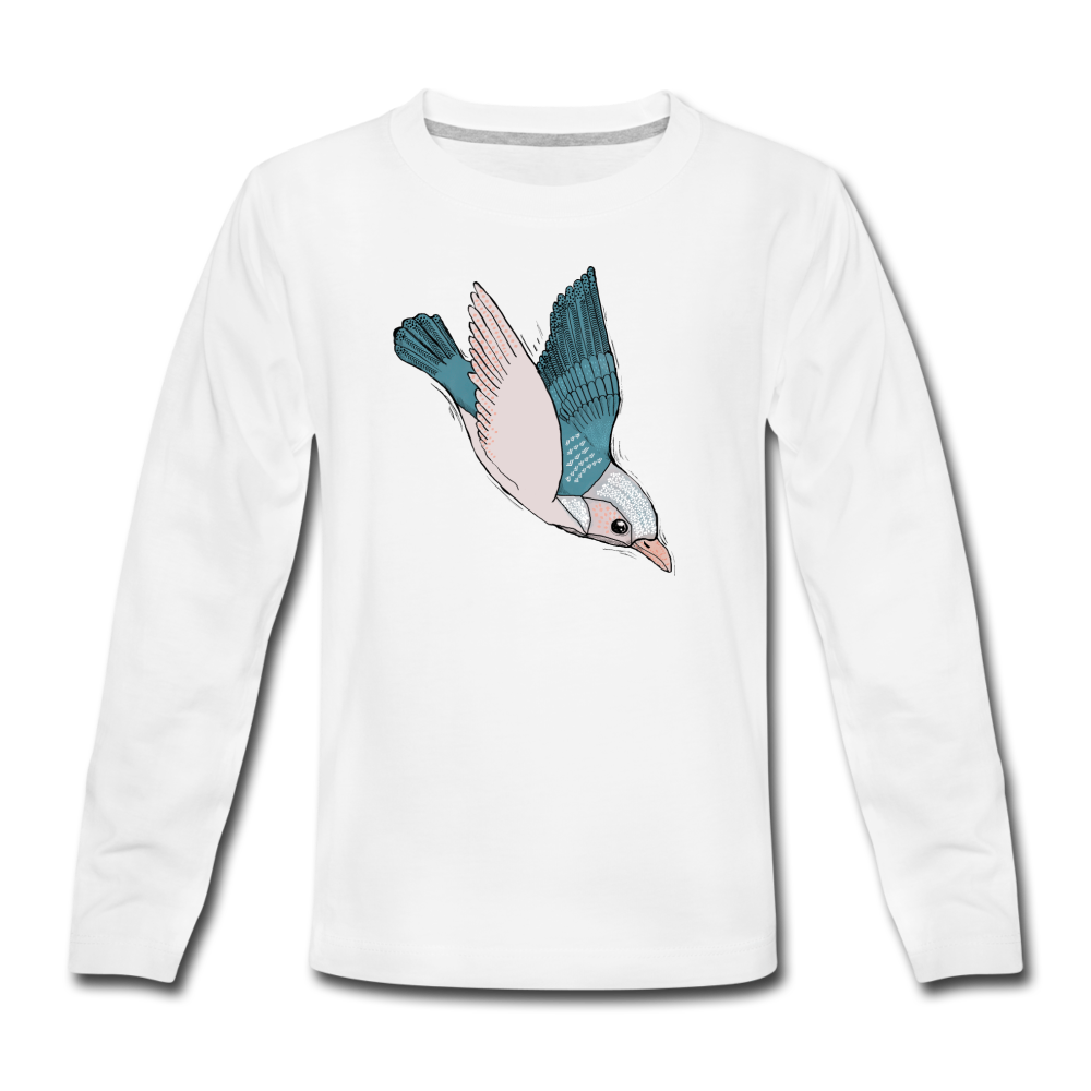Kinder Premium Langarmshirt - "Vogel im Sturzflug" - Hinter dem Mond