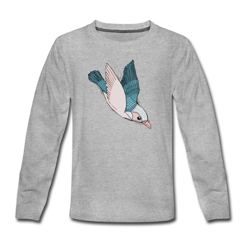 Kinder Premium Langarmshirt - "Vogel im Sturzflug" - Hinter dem Mond