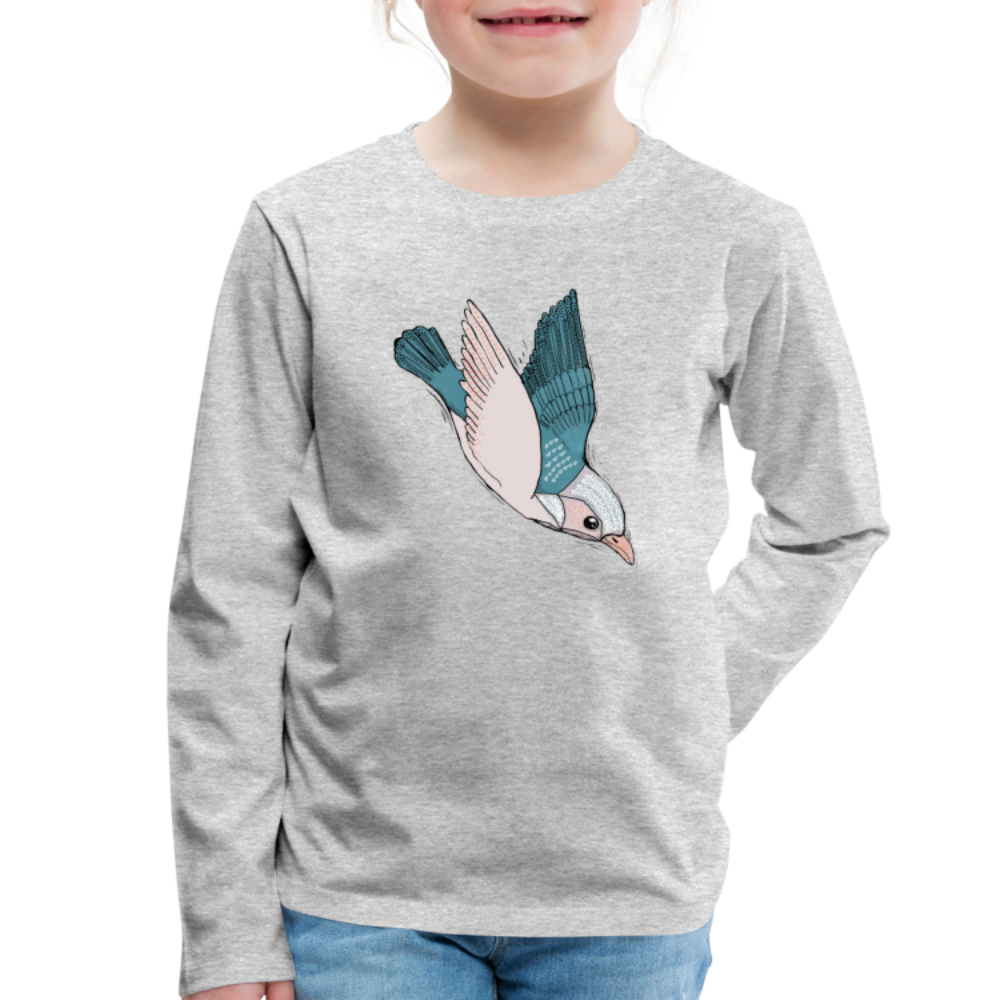 Kinder Premium Langarmshirt - "Vogel im Sturzflug" - Hinter dem Mond