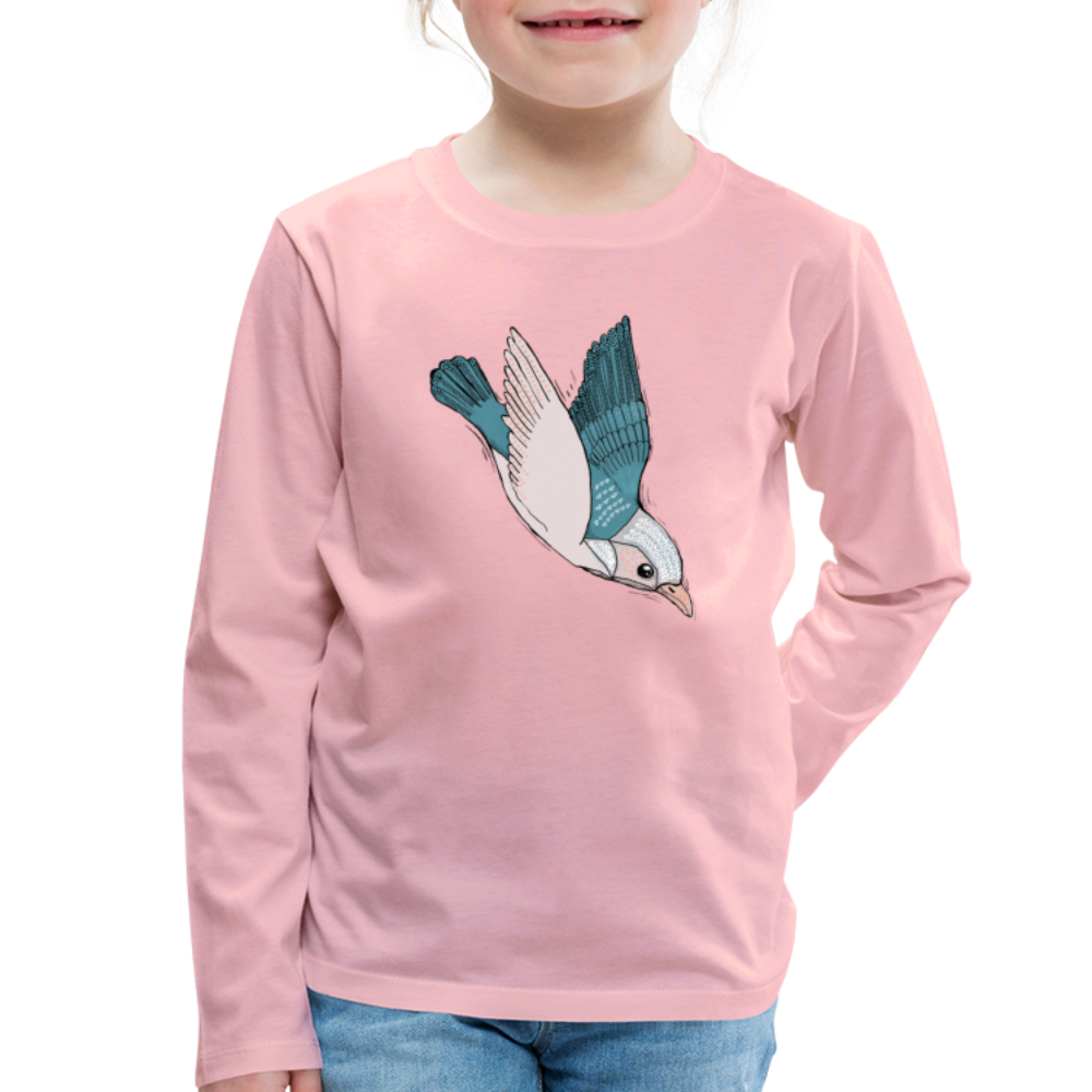 Kinder Premium Langarmshirt - "Vogel im Sturzflug" - Hinter dem Mond