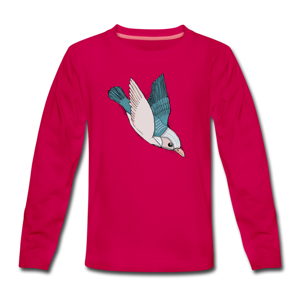 Kinder Premium Langarmshirt - "Vogel im Sturzflug" - Hinter dem Mond