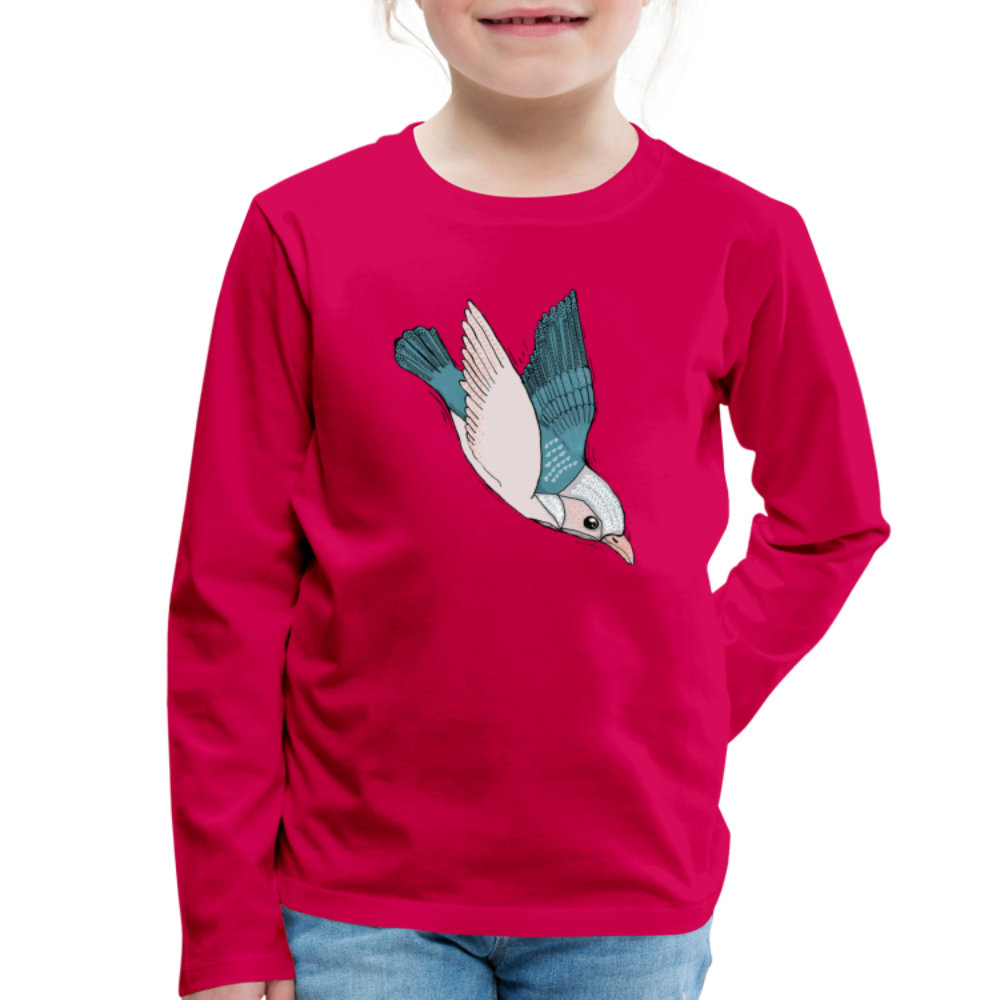 Kinder Premium Langarmshirt - "Vogel im Sturzflug" - Hinter dem Mond