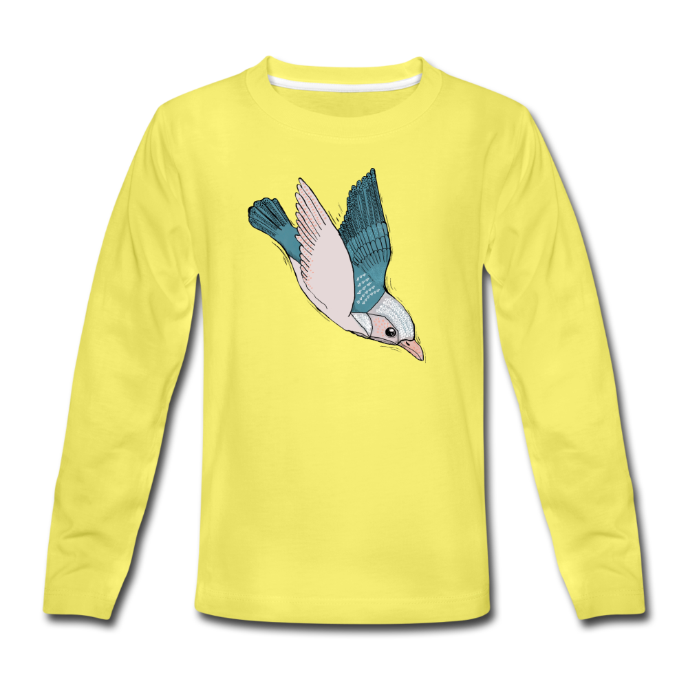 Kinder Premium Langarmshirt - "Vogel im Sturzflug" - Hinter dem Mond