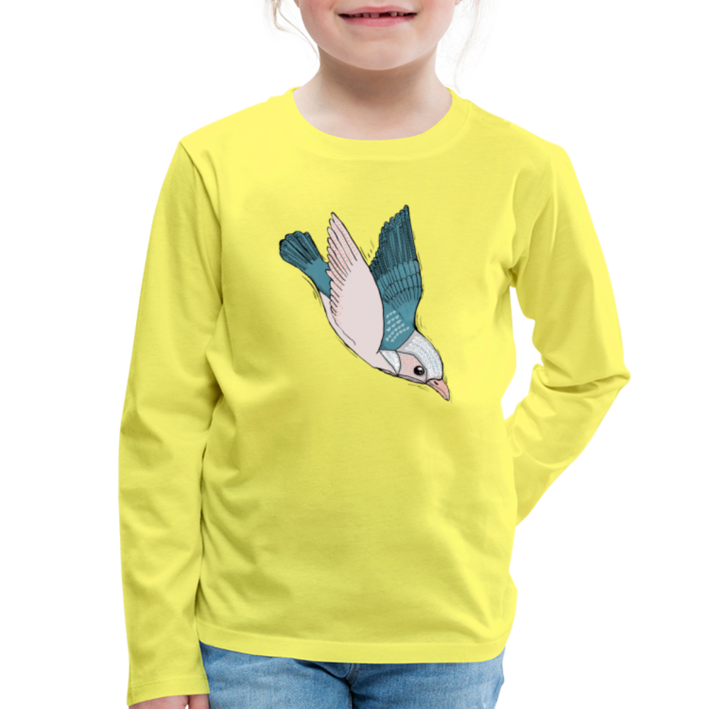 Kinder Premium Langarmshirt - "Vogel im Sturzflug" - Hinter dem Mond