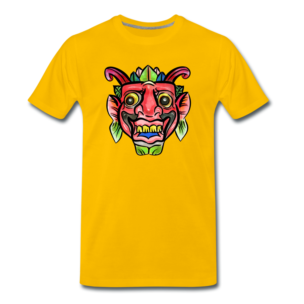 Männer Premium T-Shirt "Bunte Maske" - Hinter dem Mond