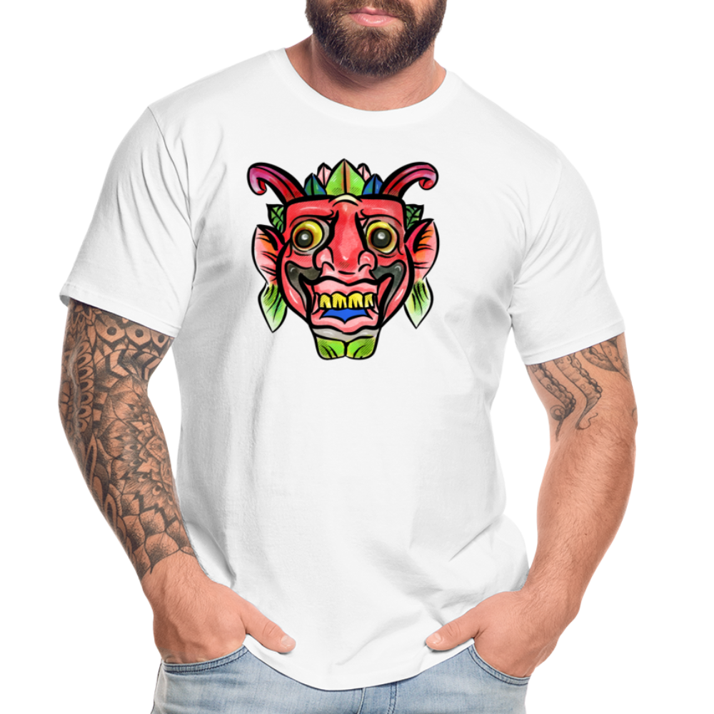 Männer Premium Bio T-Shirt "Bunte Maske" - Hinter dem Mond