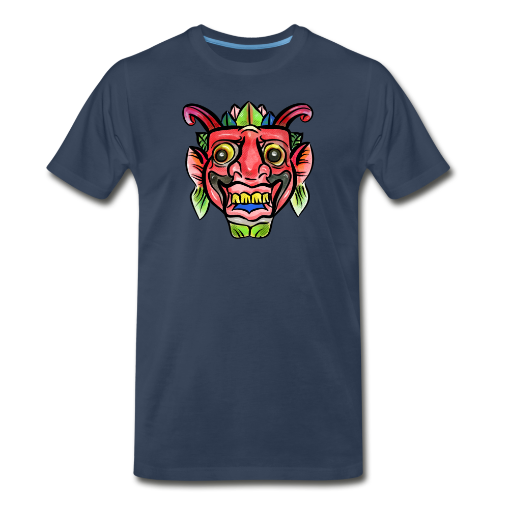 Männer Premium Bio T-Shirt "Bunte Maske" - Hinter dem Mond