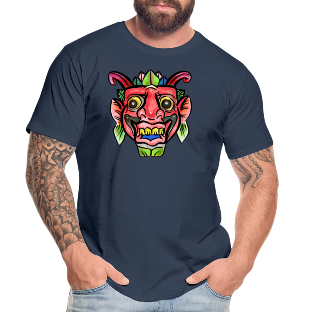 Männer Premium Bio T-Shirt "Bunte Maske" - Hinter dem Mond