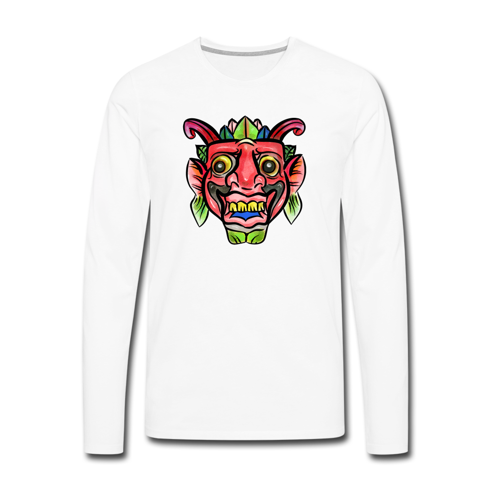 Männer Premium Langarmshirt - "Bunte Maske" - Hinter dem Mond