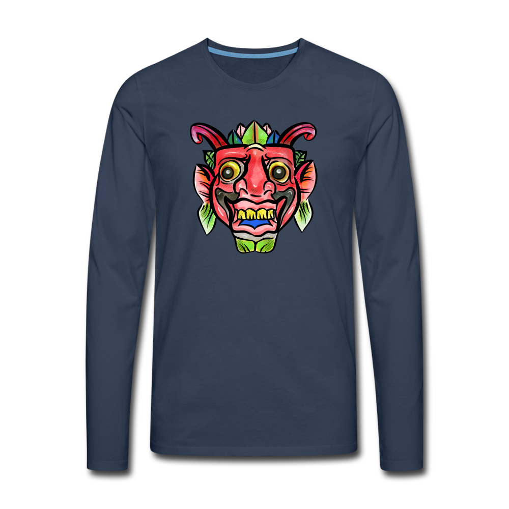 Männer Premium Langarmshirt - "Bunte Maske" - Hinter dem Mond