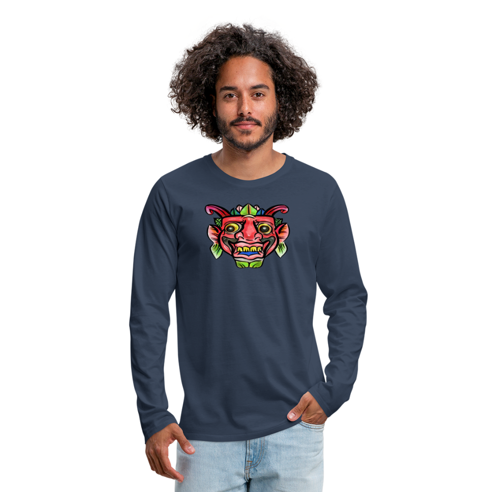 Männer Premium Langarmshirt - "Bunte Maske" - Hinter dem Mond
