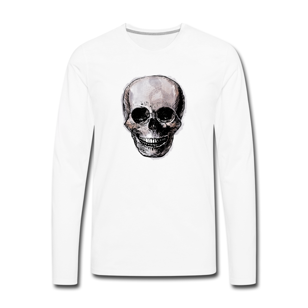 Männer Premium Langarmshirt - "Totenkopf in Tinte" - Hinter dem Mond