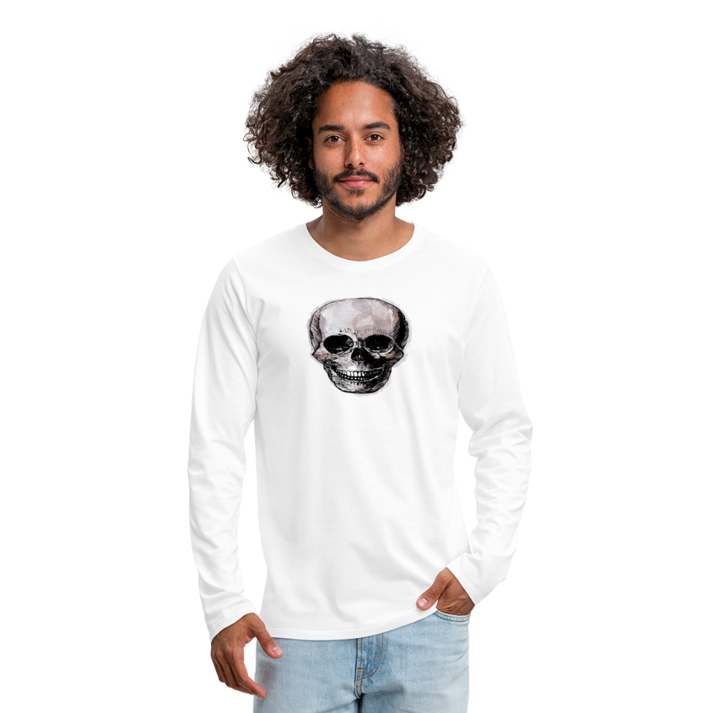 Männer Premium Langarmshirt - "Totenkopf in Tinte" - Hinter dem Mond
