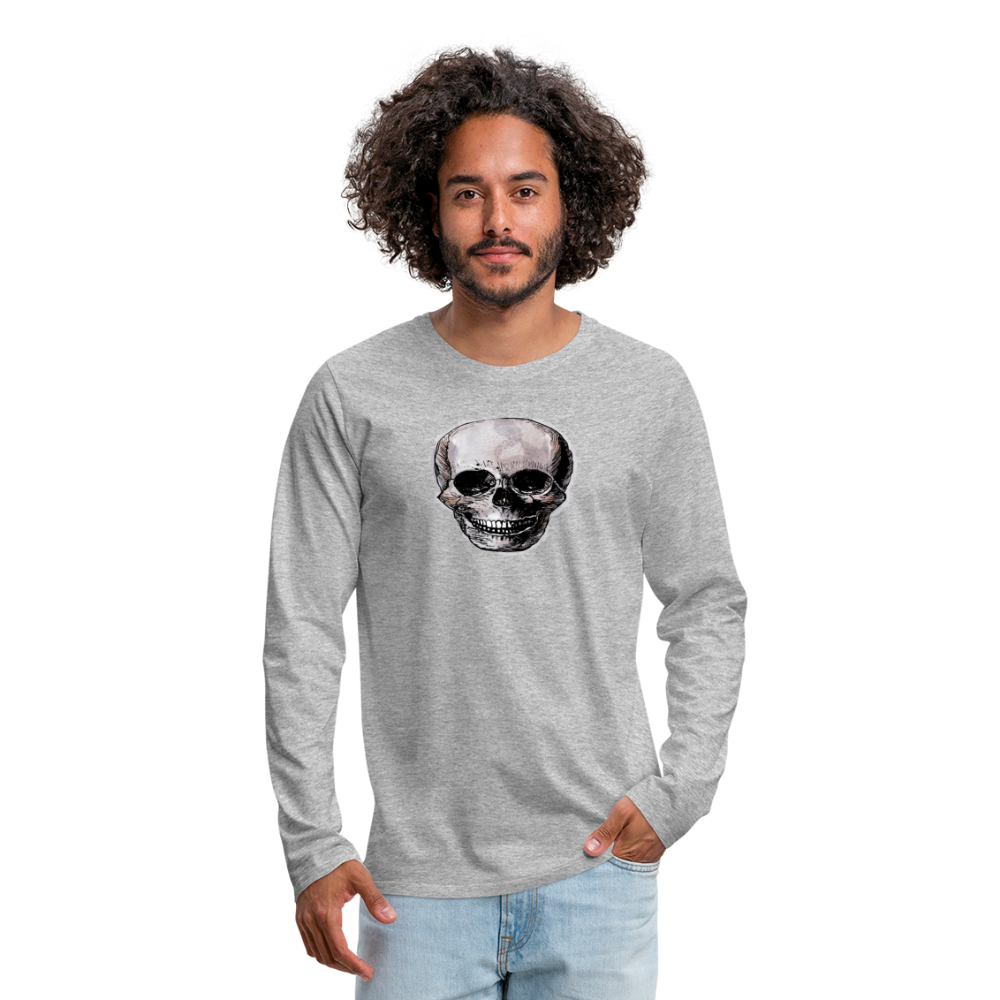 Männer Premium Langarmshirt - "Totenkopf in Tinte" - Hinter dem Mond