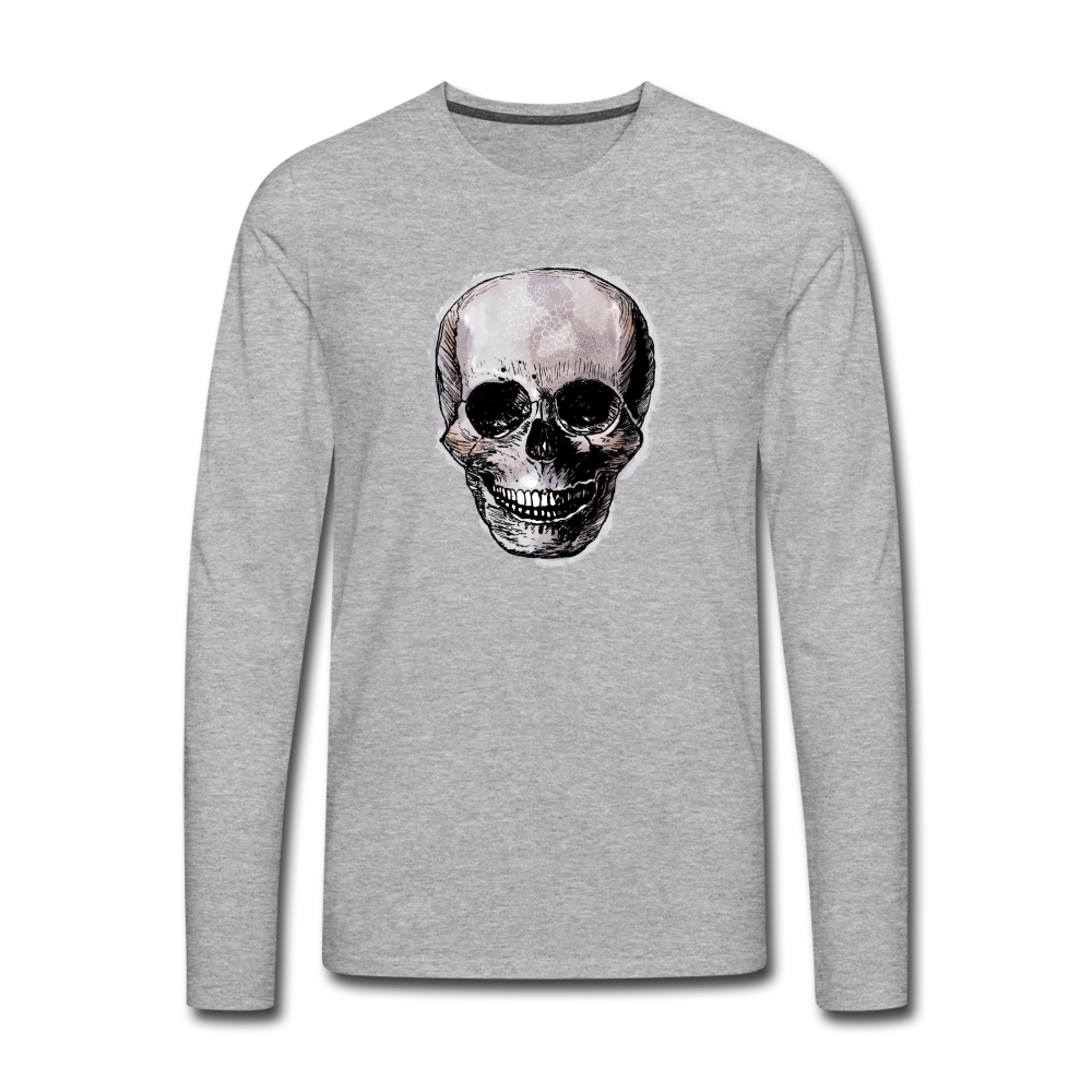 Männer Premium Langarmshirt - "Totenkopf in Tinte" - Hinter dem Mond
