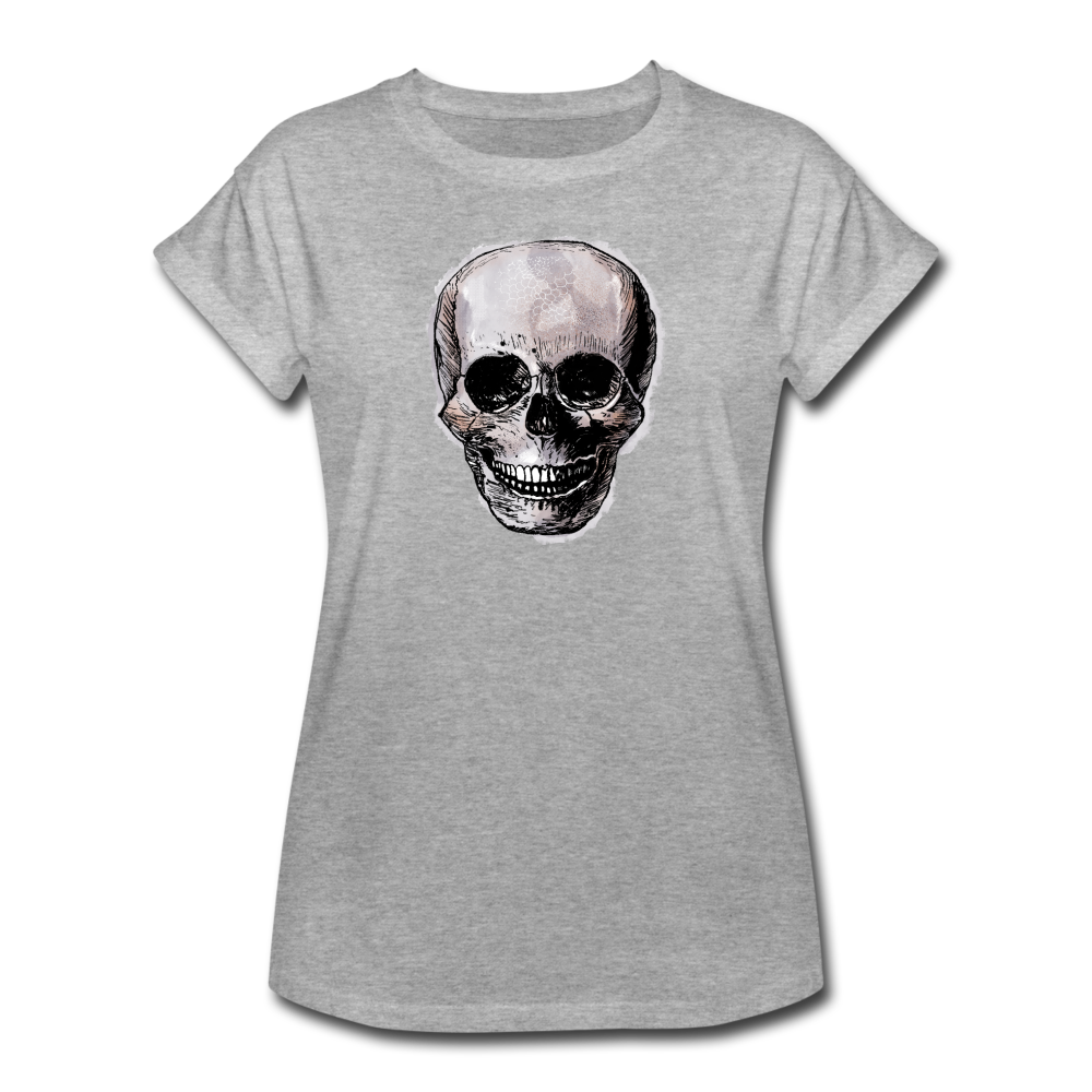 Frauen Oversize T-Shirt - "Totenkopf in Tinte" - Hinter dem Mond