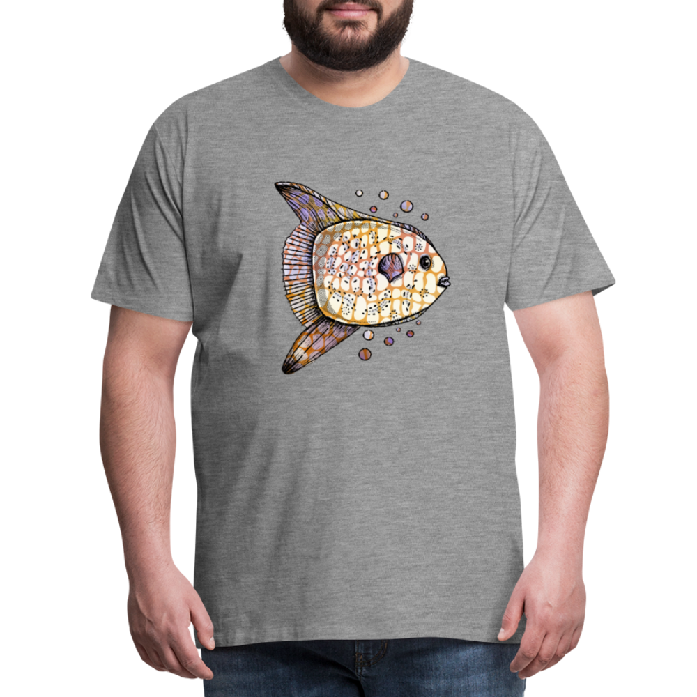 Männer Premium T-Shirt "Fantastischer Mondfisch" - Grau meliert