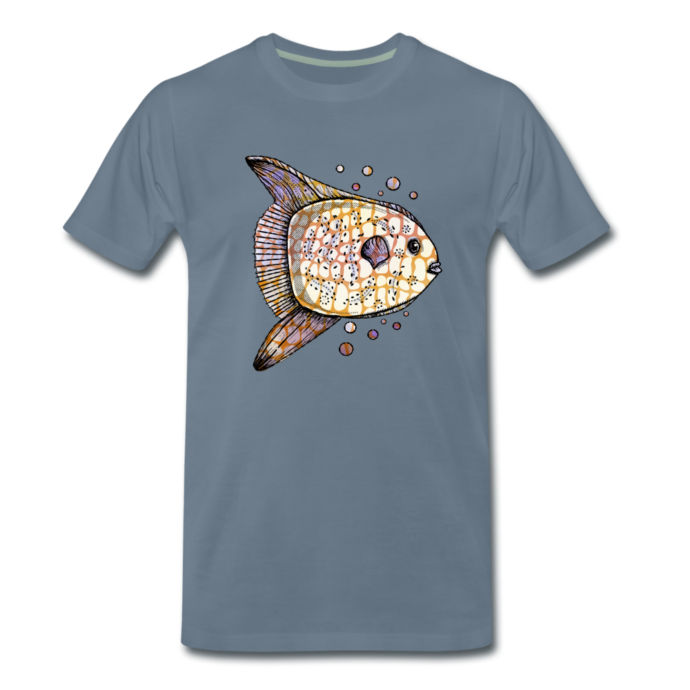 Männer Premium T-Shirt "Fantastischer Mondfisch" - Blaugrau