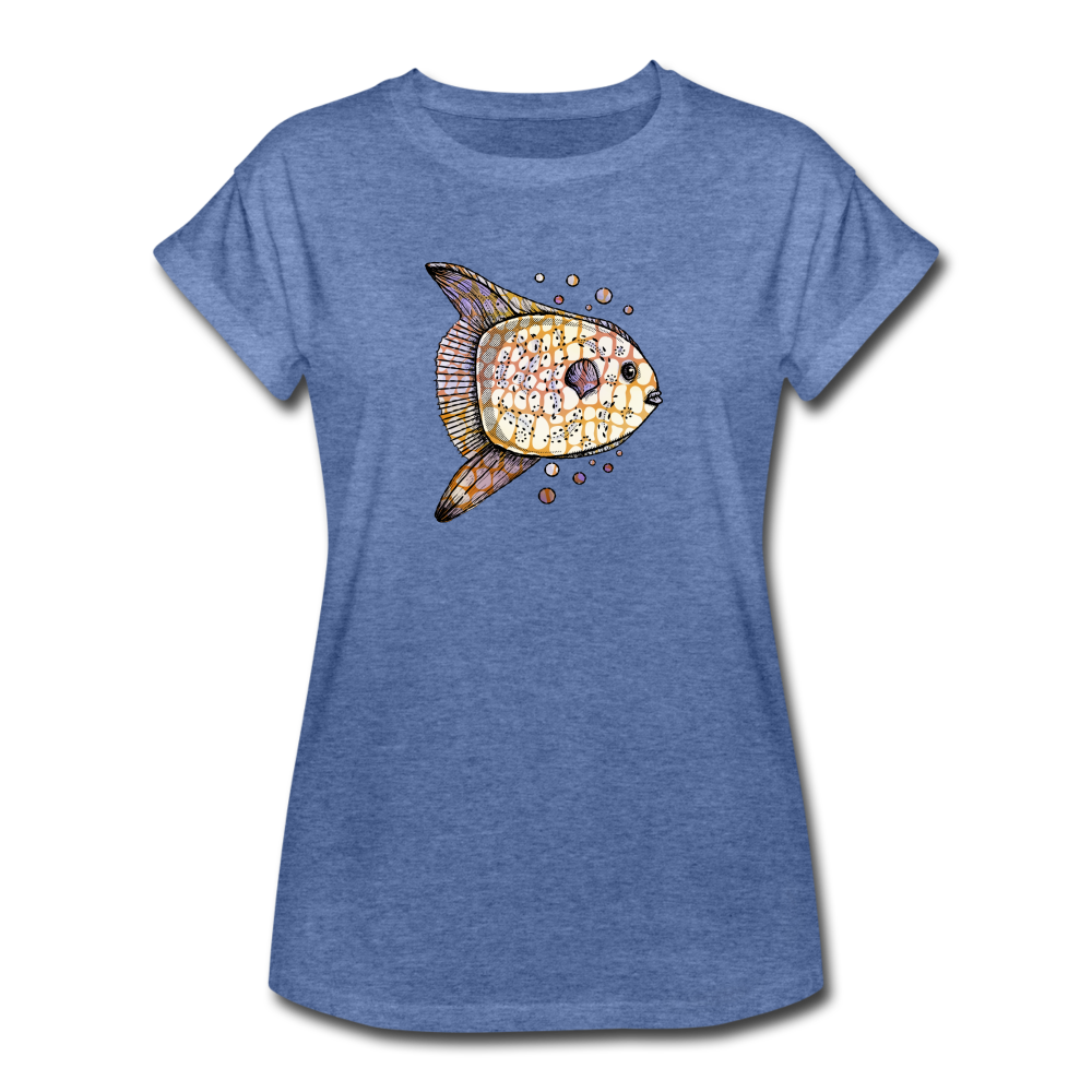 Frauen Oversize T-Shirt - "Fantastischer Mondfisch" - Hinter dem Mond