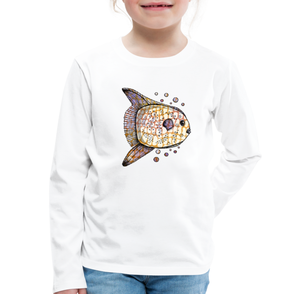 Kinder Premium Langarmshirt - "Fantastischer Mondfisch" - Hinter dem Mond