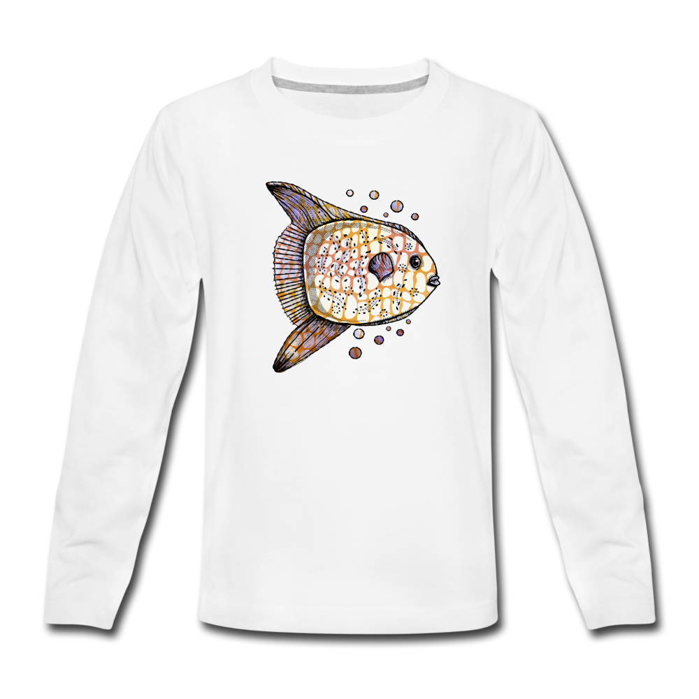 Kinder Premium Langarmshirt - "Fantastischer Mondfisch" - Hinter dem Mond
