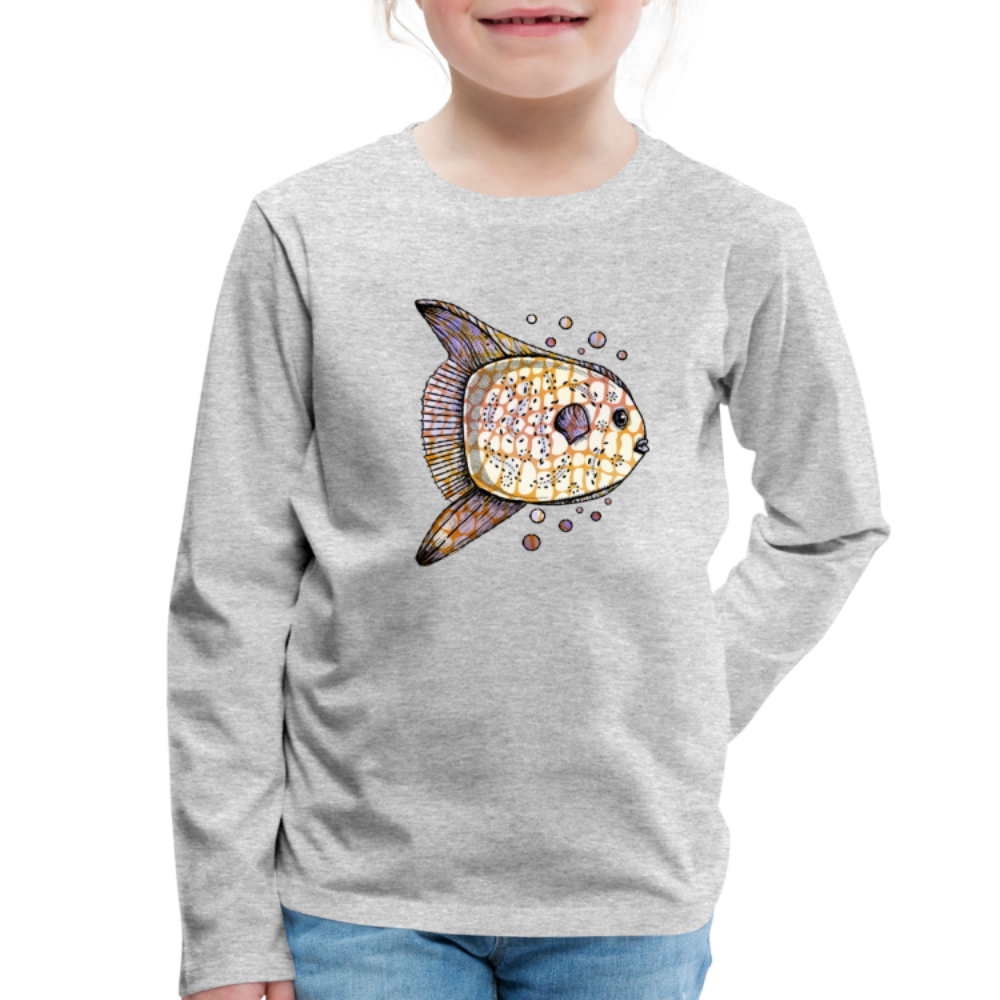 Kinder Premium Langarmshirt - "Fantastischer Mondfisch" - Hinter dem Mond