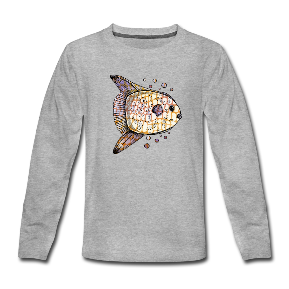 Kinder Premium Langarmshirt - "Fantastischer Mondfisch" - Hinter dem Mond
