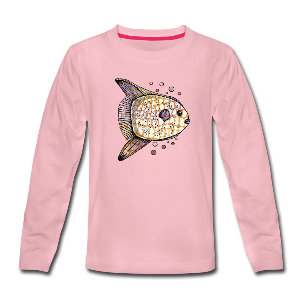 Kinder Premium Langarmshirt - "Fantastischer Mondfisch" - Hinter dem Mond