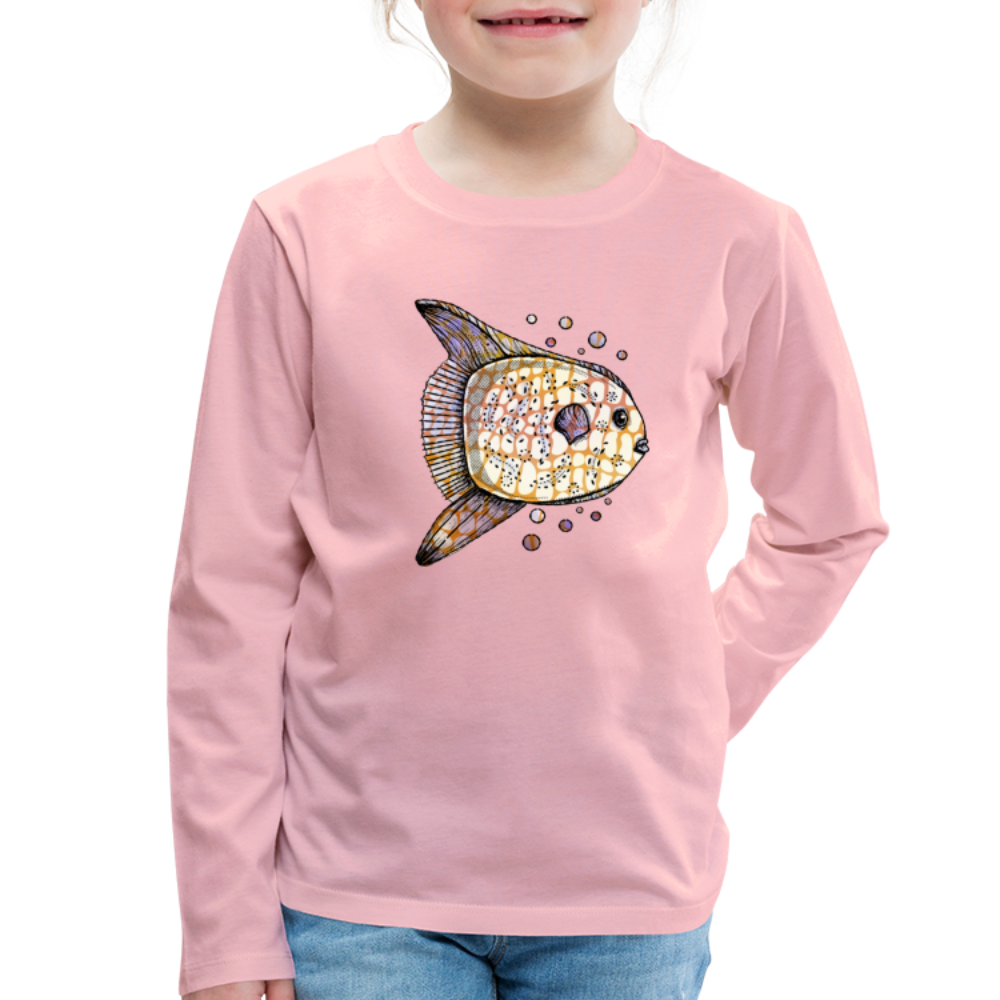 Kinder Premium Langarmshirt - "Fantastischer Mondfisch" - Hinter dem Mond