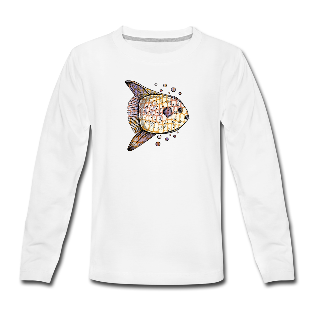Teenager Premium Langarmshirt - "Fantastischer Mondfisch" - Hinter dem Mond
