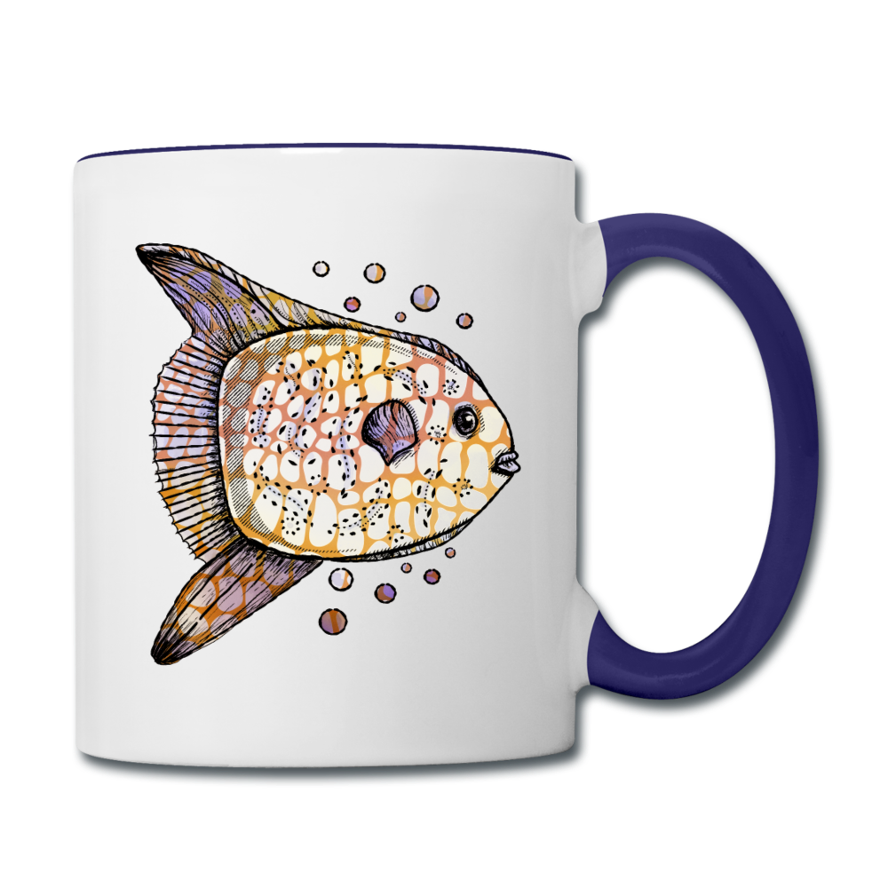 Tasse zweifarbig "Fantastischer Mondfisch" - Hinter dem Mond