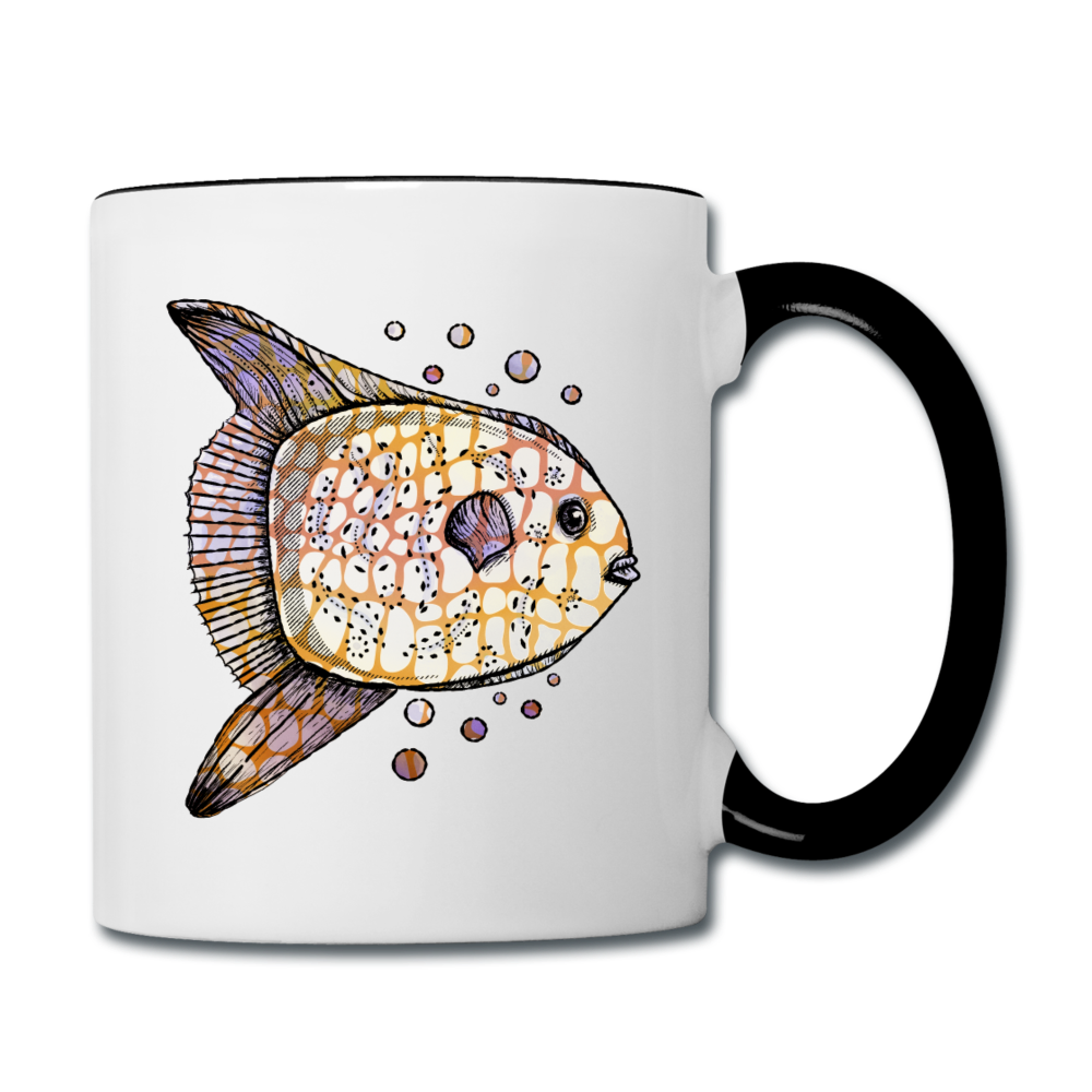 Tasse zweifarbig "Fantastischer Mondfisch" - Hinter dem Mond