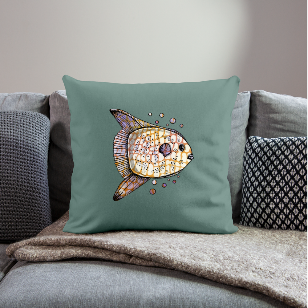 Sofakissenbezug 44 x 44 cm - "Fantastischer Mondfisch" - Hinter dem Mond