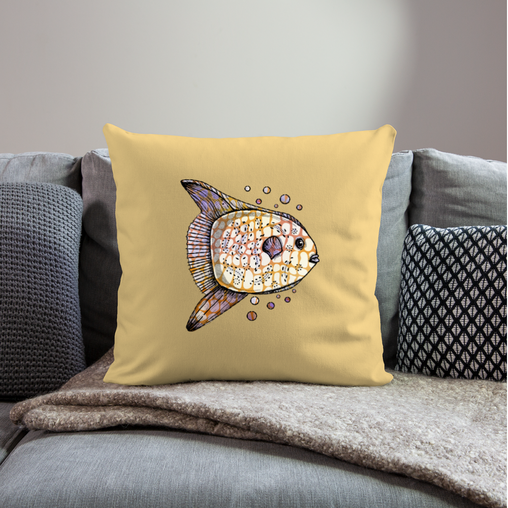 Sofakissenbezug 44 x 44 cm - "Fantastischer Mondfisch" - Hinter dem Mond