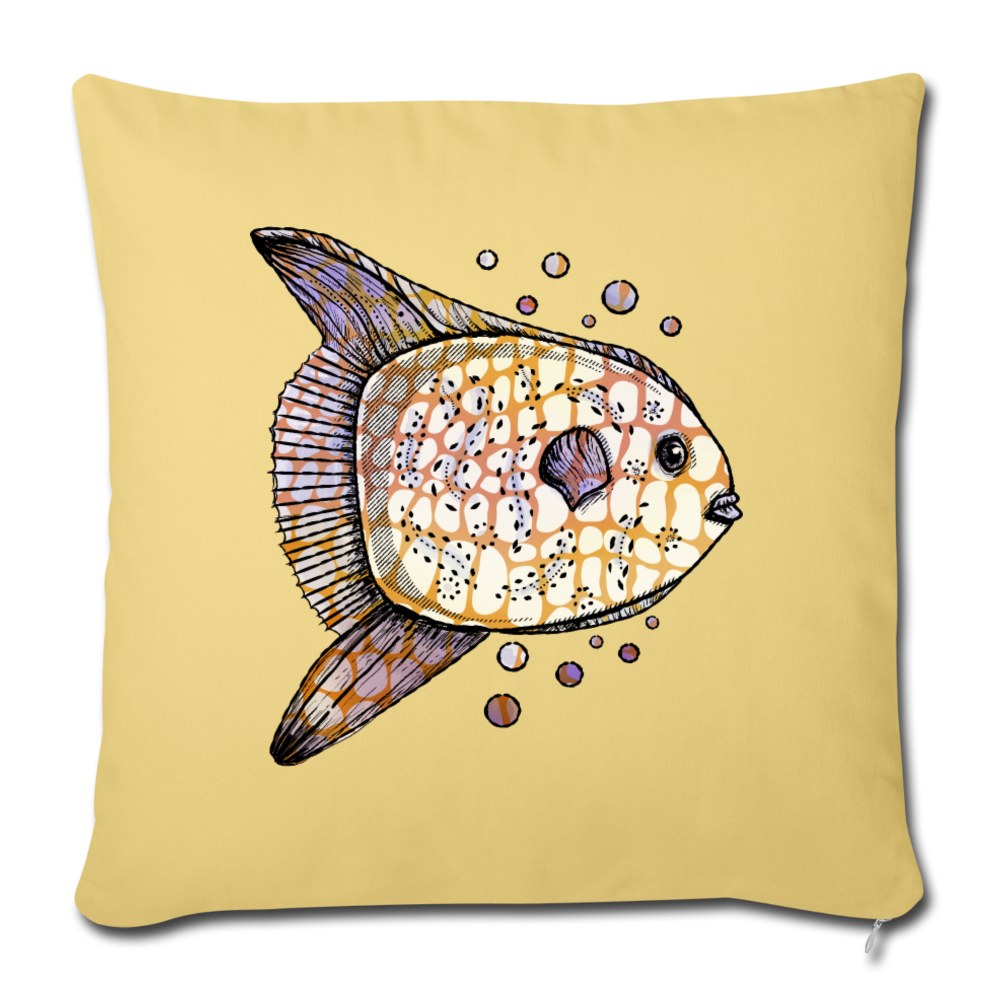Sofakissenbezug 44 x 44 cm - "Fantastischer Mondfisch" - Hinter dem Mond