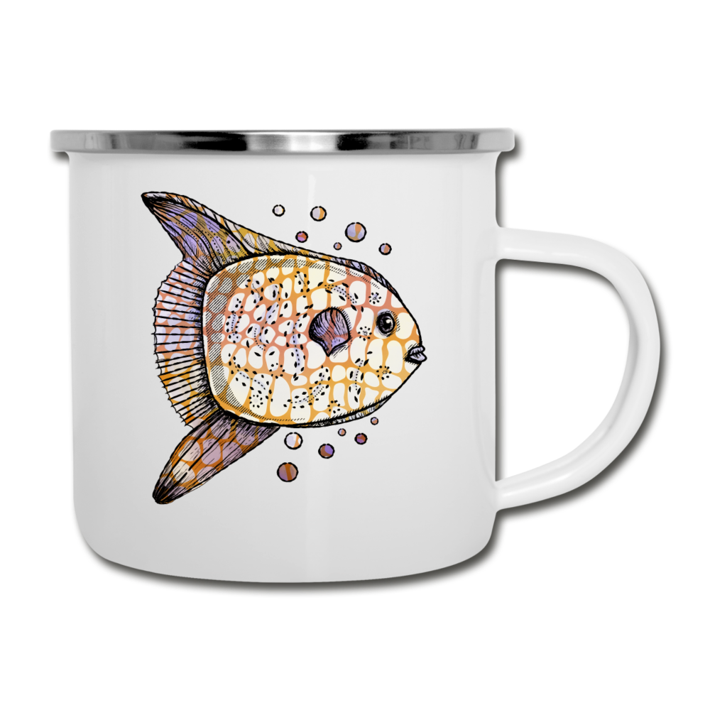 Emaille-Tasse "Fantastischer Mondfisch" - Hinter dem Mond