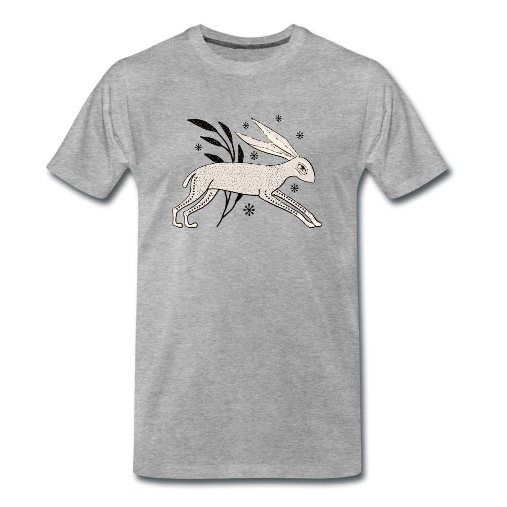 Männer Premium Bio T-Shirt "Winterhase" - Hinter dem Mond