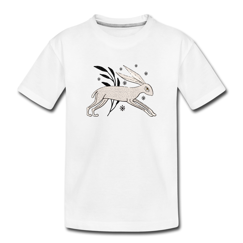 Kinder Premium Bio T-Shirt - "Winterhase" - Hinter dem Mond