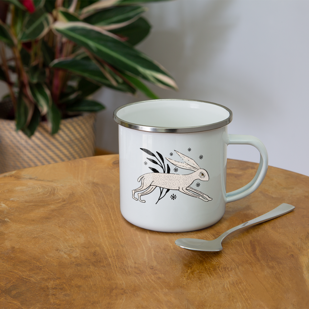 Emaille-Tasse "Winterhase" - Hinter dem Mond