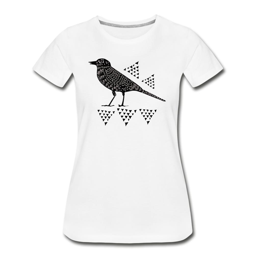Frauen Premium Bio T-Shirt - "Triangel-Vogel" - Hinter dem Mond