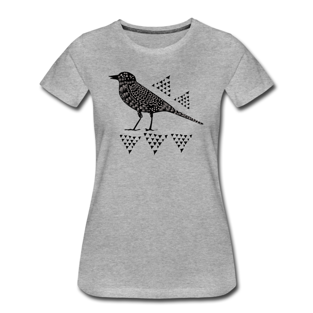 Frauen Premium Bio T-Shirt - "Triangel-Vogel" - Hinter dem Mond