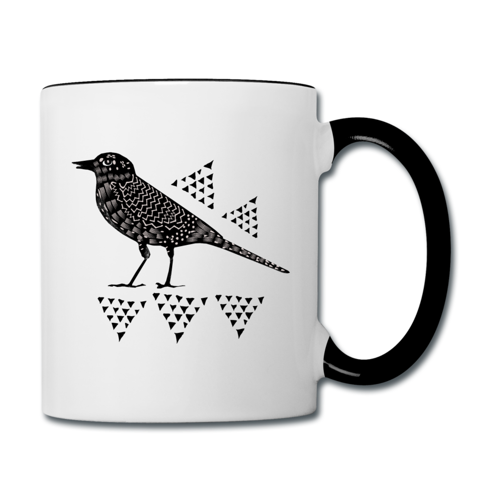 Tasse zweifarbig - "Triangel-Vogel" - Hinter dem Mond
