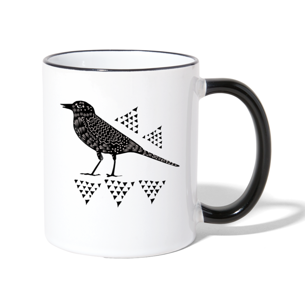 Tasse zweifarbig - "Triangel-Vogel" - Hinter dem Mond