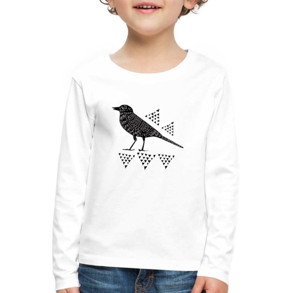 Kinder Premium Langarmshirt - "Triangel-Vogel" - Hinter dem Mond