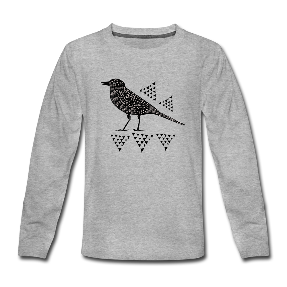 Kinder Premium Langarmshirt - "Triangel-Vogel" - Hinter dem Mond