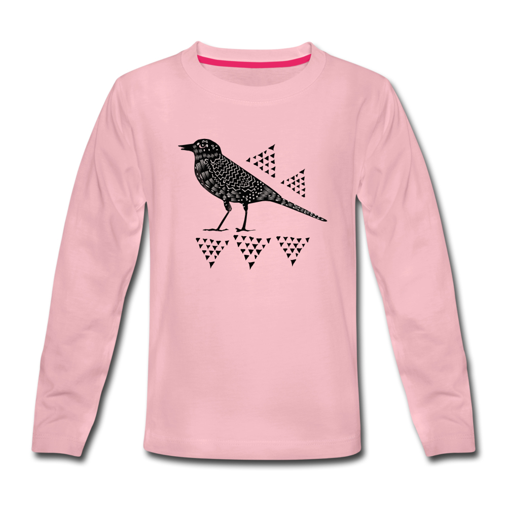 Kinder Premium Langarmshirt - "Triangel-Vogel" - Hinter dem Mond