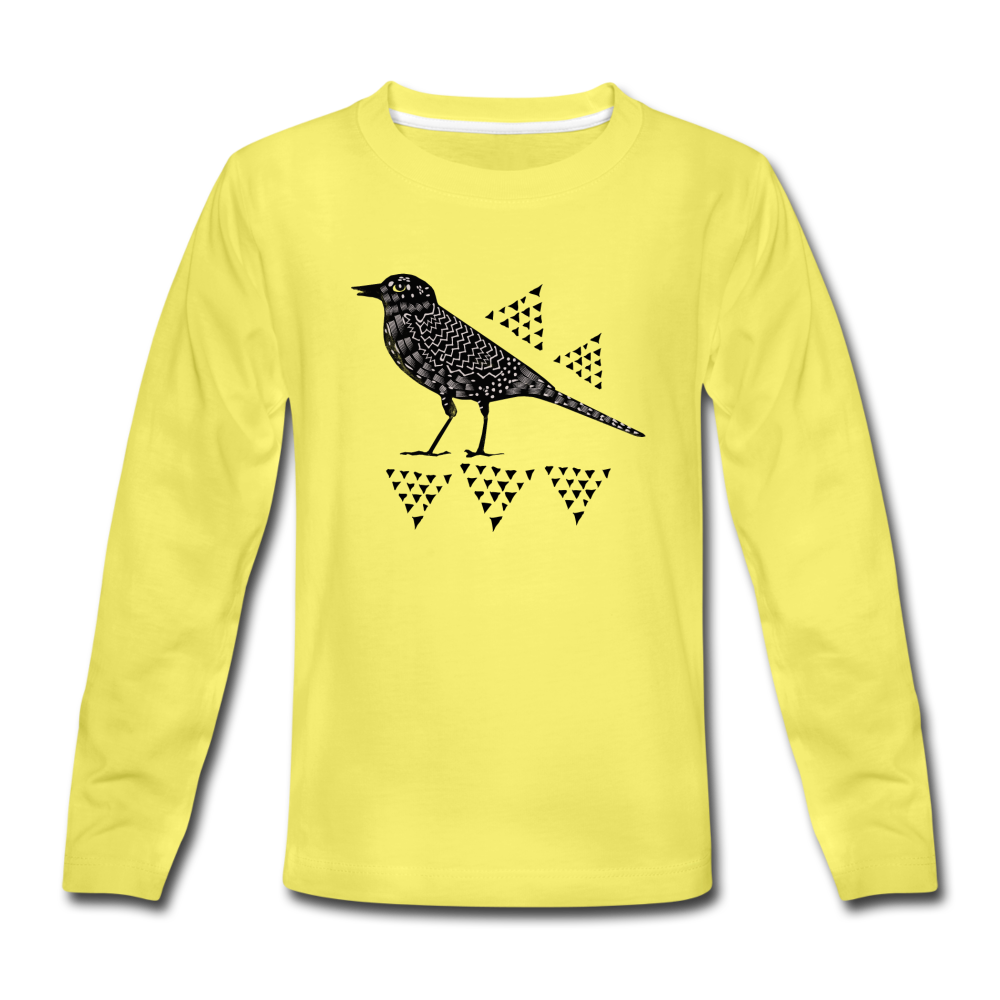 Kinder Premium Langarmshirt - "Triangel-Vogel" - Hinter dem Mond